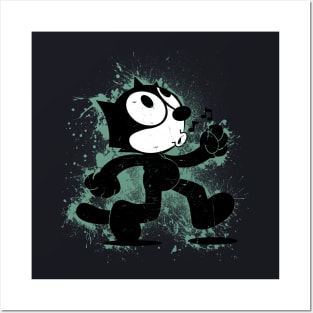 Felix The Cat Walking Spray Paint Posters and Art